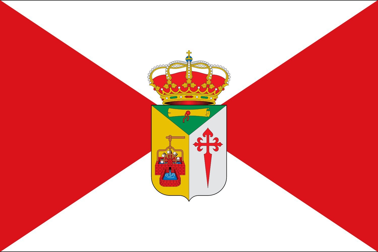 Drapeau Pozorrubio de Santiago Cuenca grand pavillon municipal espagnol