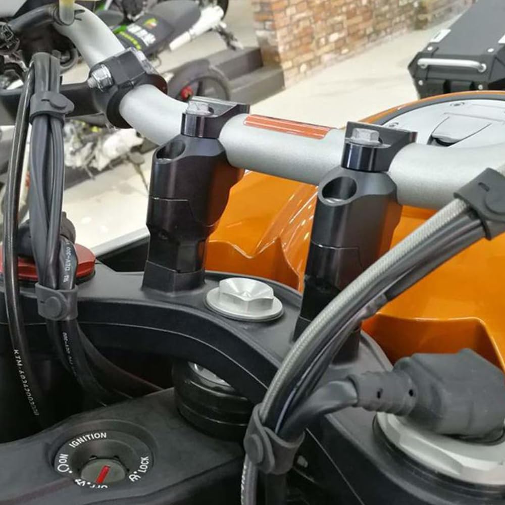 Pour 2019 2020 2021 2022 2023 K T M 890 Duke R 790 ADV Adventure Rehausseur de guidon 11/8" vers le haut et vers l'arrière, adaptateur de 28 mm, rehausseur de 30 mm avec décalage de 19 mm (Noir)