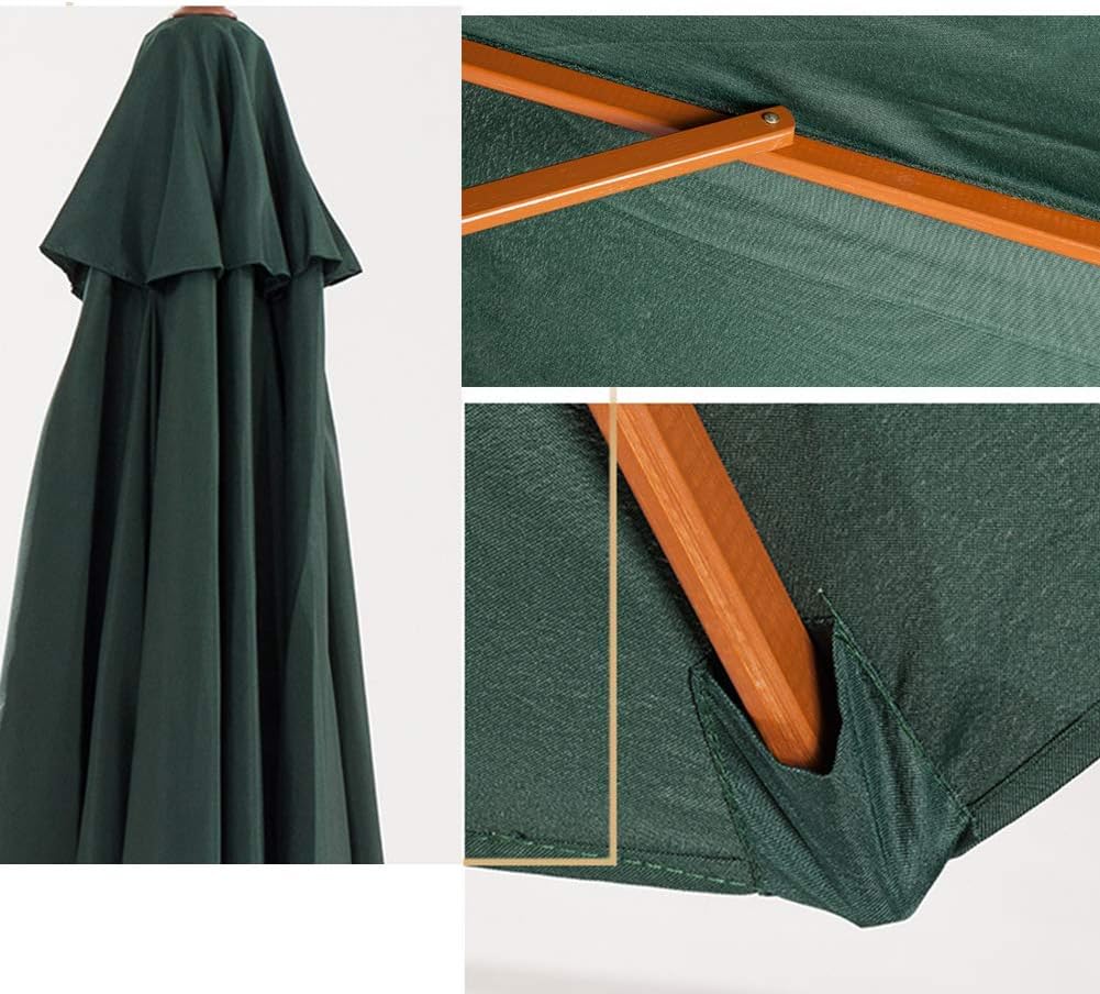 3.0M Cever Hanging Sun Umbrella, Large Garden Parasol in Aluminium Sun Shade Lightweight Sturdy Protective for Beach/Pool/Patio/Outdoor Shelter Tent Canopy,Green