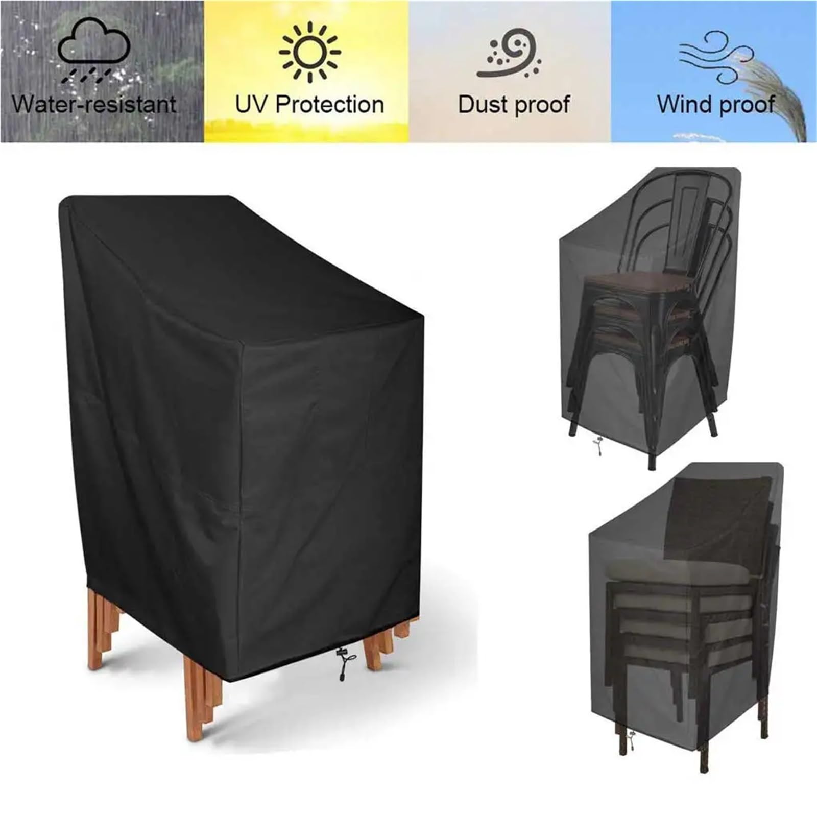 Copertura Per Lettino Prendisole Coprisedia impermeabile, riutilizzabile, elegante, traspirante, antipolvere, rivestimento in PVC for patio e parco Per Sedia