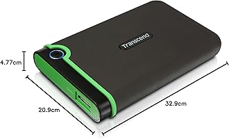Transcend TS2TSJ25M3S 2TB Storejet 25M3 rugged 2,5inches USB 3.1 Gen 1 interface Iron Gray, Black/Green