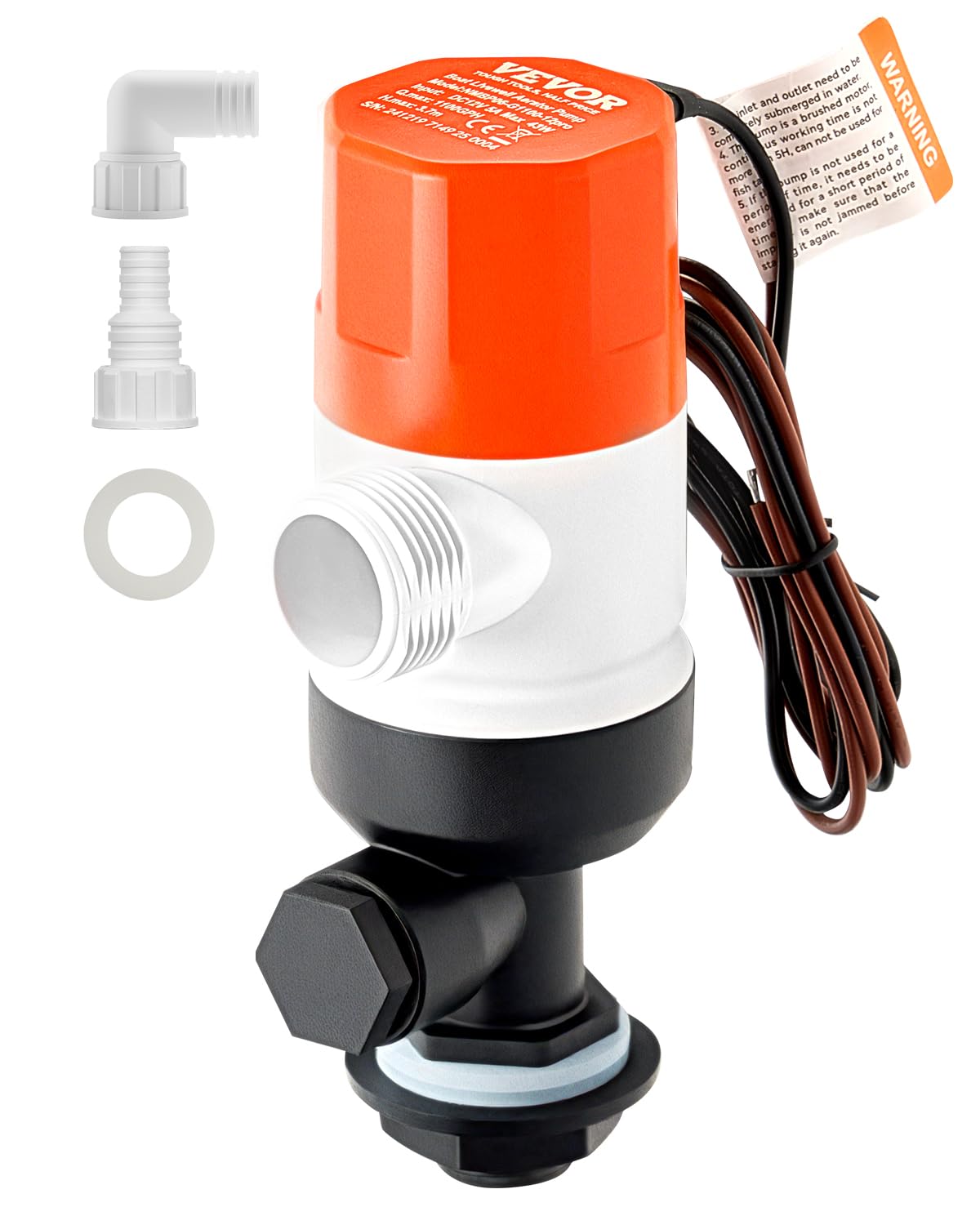 VEVOR Bomba de Pozo Vivo para Barco, 43 W 1100 GPH Bomba de Aireación de Pozo Vivo Recta con Entrada Doble, Carcasa ABA y Cartucho de Motor Desmontable, Prueba Corrosión para Agua Dulce y Salada