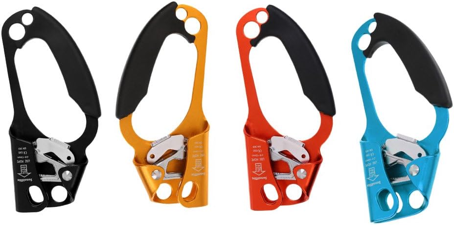 Left Hand Ascender 4KN Rescue Climbing Device for 8-13mm Rope - Black 20x9cm