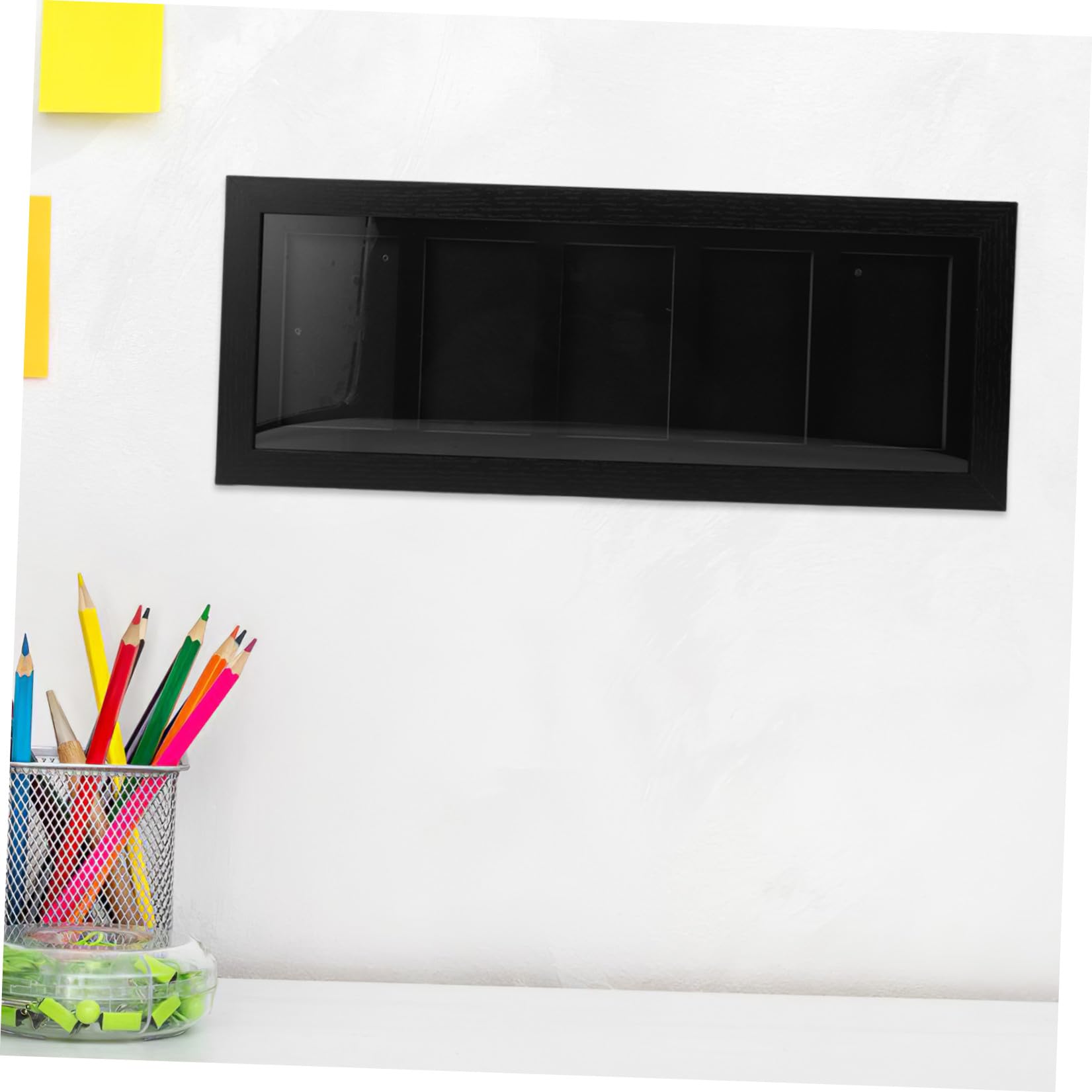 Kisangel Game Card Display Case, Scatola Espositiva per Carte da Gioco, 5 Scomparti, Cornice di Precisione, Fibra di Legno Nero, per Esposizione di Carte da Gioco a Parete