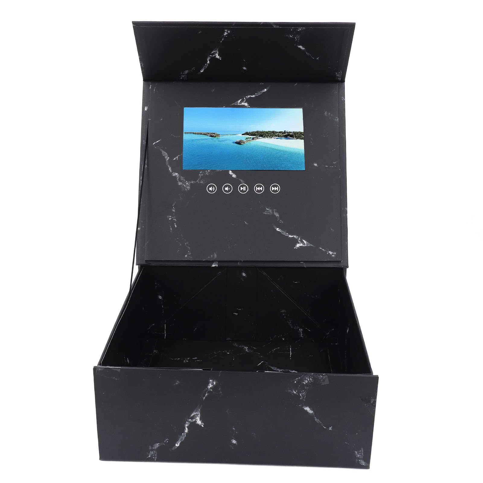 Tarjeta de Felicitación con Vídeo con Pantalla LCD de 7 Pulgadas, Caja de Regalo Personalizada para Aniversario, Cumpleaños, Día de San Valentín, Memoria de 128 M, Compatible con MP4/AVI/JPEG