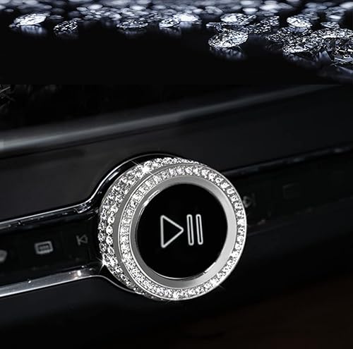 Miniatura 3 de Bling Accessories - Calcomanía para perilla de audio para interior de automóvil, compatible con Volvo XC60 XC90 S60 V60 XC40