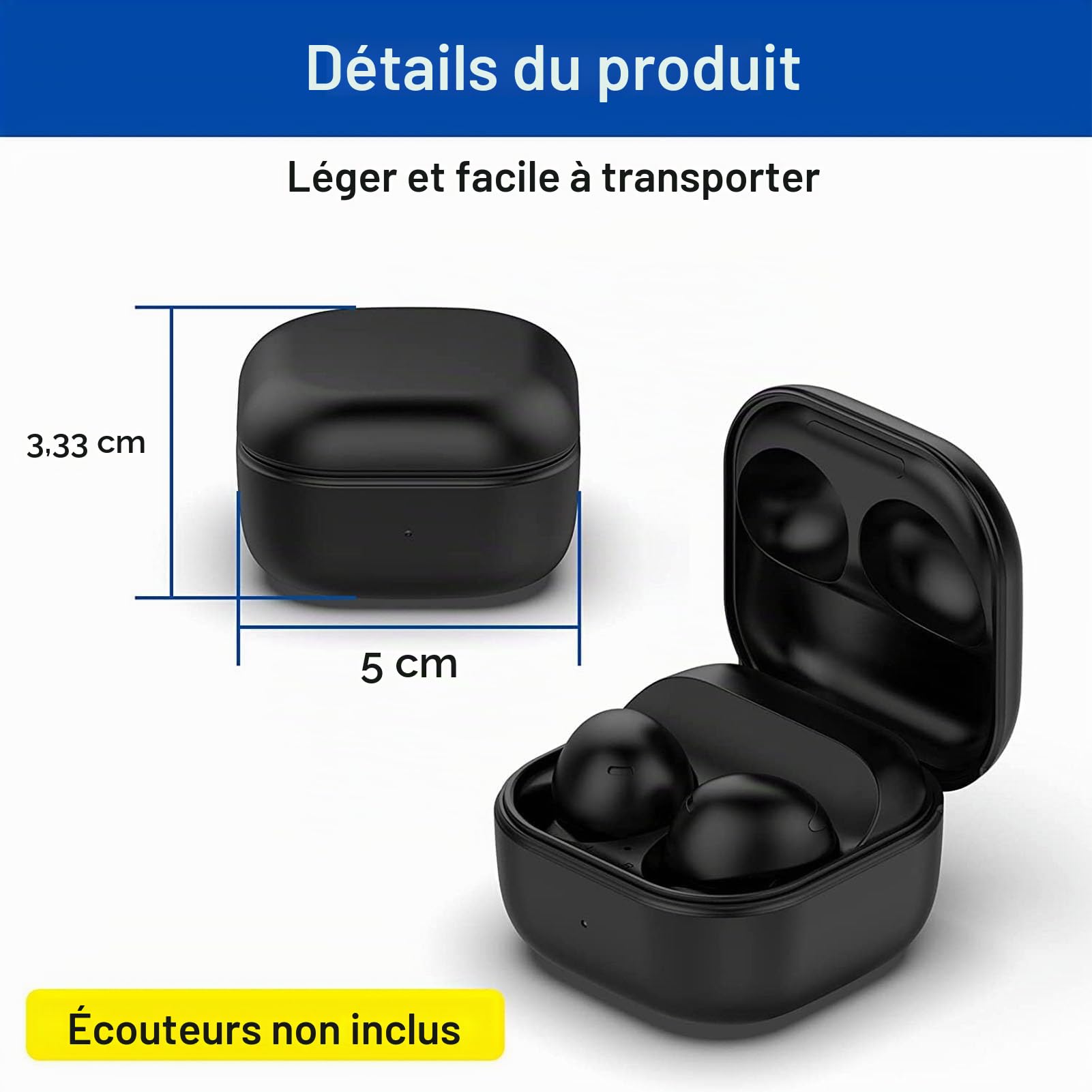 Étui de Charge pour Galaxy Buds 2 Pro, Station d'accueil pour Chargeur de Remplacement pour écouteurs Bluetooth sans Fil Samsung Galaxy Buds 2 Pro SM-R510, étui de Charge pour