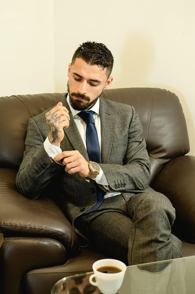 HISDERN Mens Ties Solid Color Ties for Men Formal Necktie with Pocket Square Set Satin Silk Neck Tie Handkerchiefs Set - Image 8