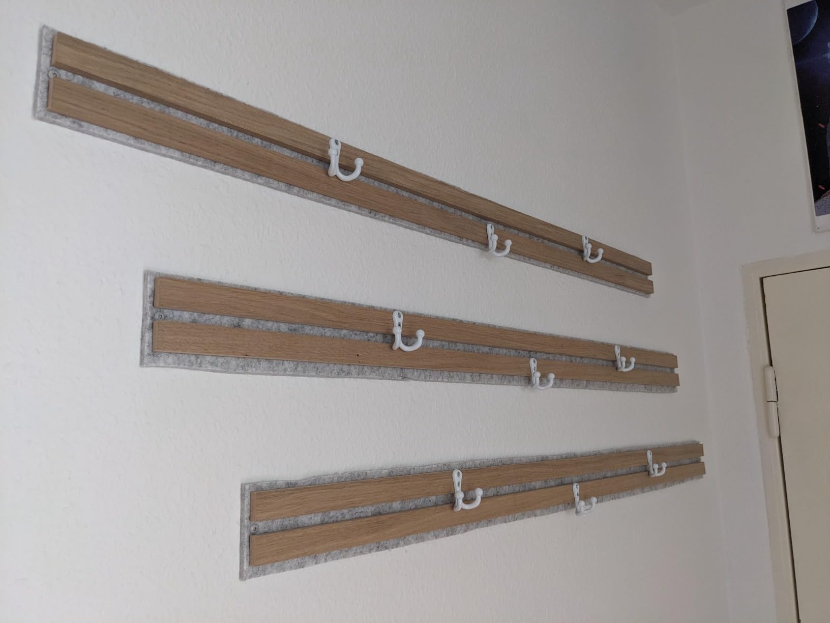 5x Doppel-Haken Weiß - Handtuchhaken Garderobe