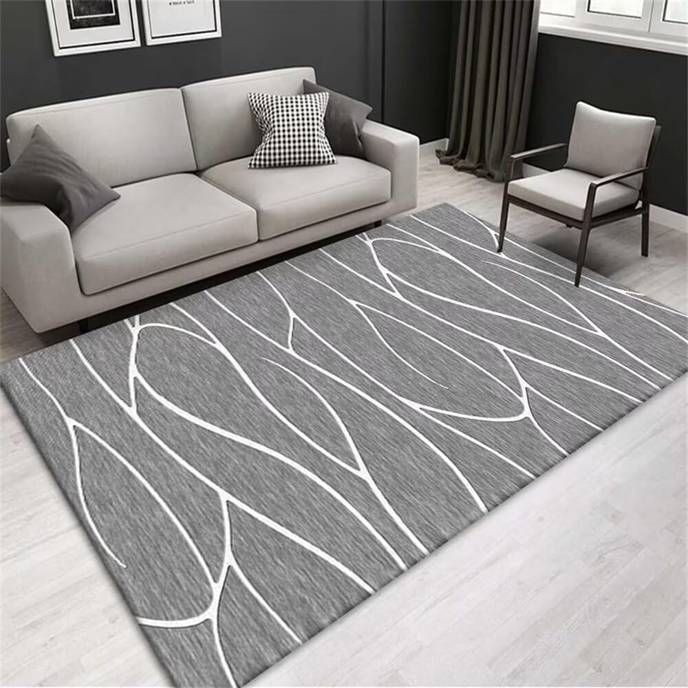 Tapis de chambre enfant abstrait gris haut de gamme et ultra doux XXL