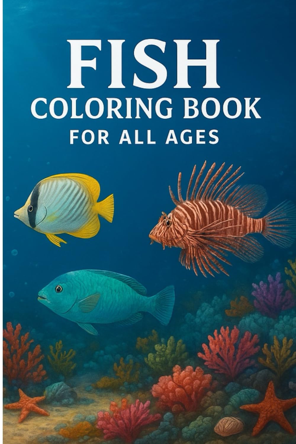 Fish Coloring Book for All Ages: Beautiful Ocean Creatures, Relaxing Aquatic Scenes & Stress-Relief Designs: A Fun and Creative Underwater Coloring ... Cute, Realistic & Easy-to-Color Fish Designs