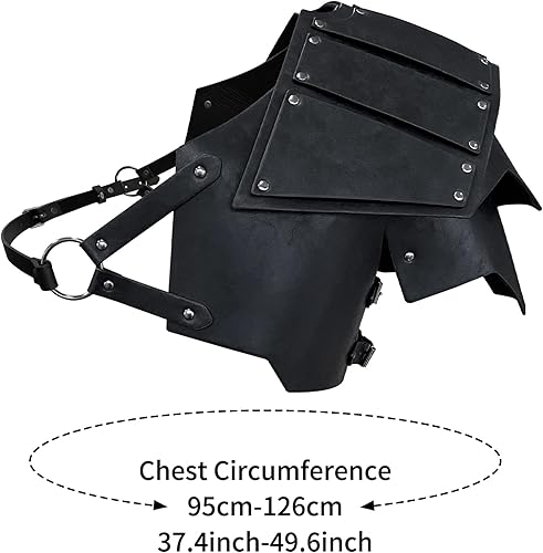 Miniatura 6 de HiiFeuer Armadura de hombro de cuero sintético vikingo, armadura de hombro de caballero medieval retro para LARPCosplay
