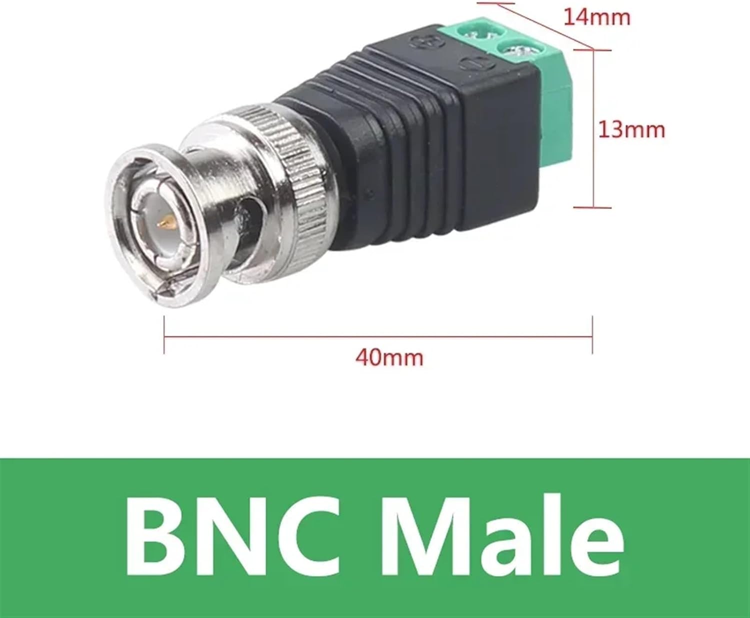 5/20PCS Metal Male BNC Connector with DC Connector Screw Terminal(100PCS)