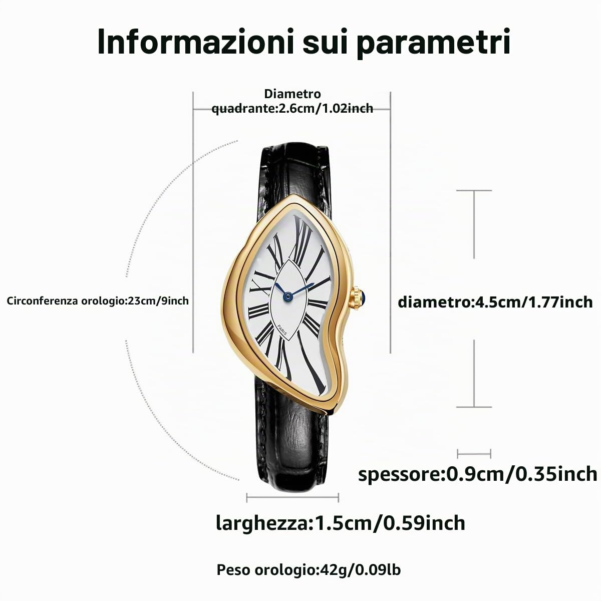 Gosasa Orologio da polso da uomo, elegante, analogico, al quarzo, con cinturino in vera pelle, quadrante con numeri romani, impermeabile, orologio casual da lavoro