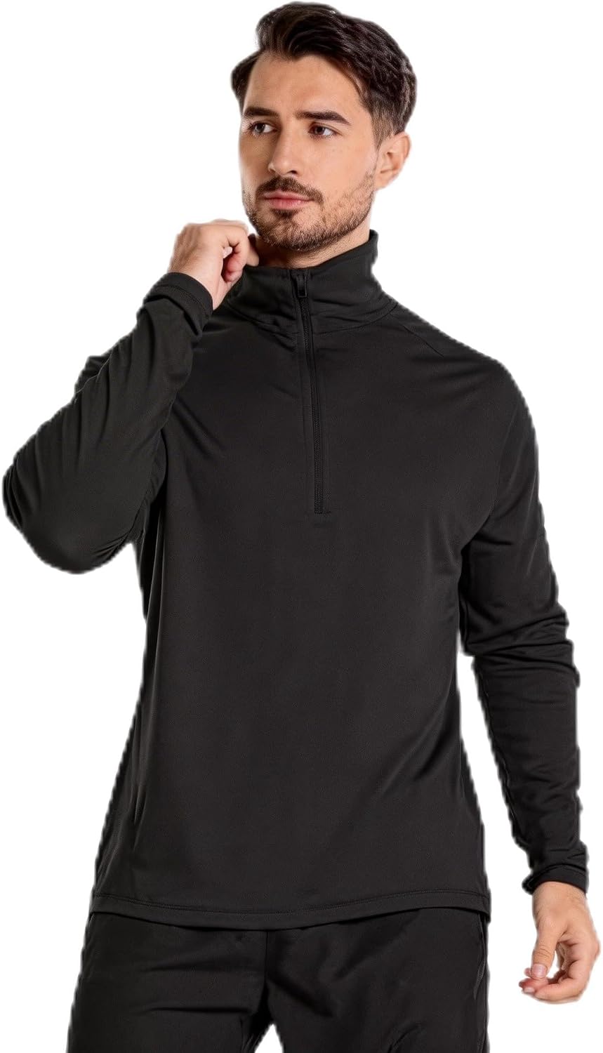 100% Pure 15.5 Micron Merino Wool Half Zip Pullover for Men- Ultra-Soft, Moisture Wicking Athletic Long Sleeve Top