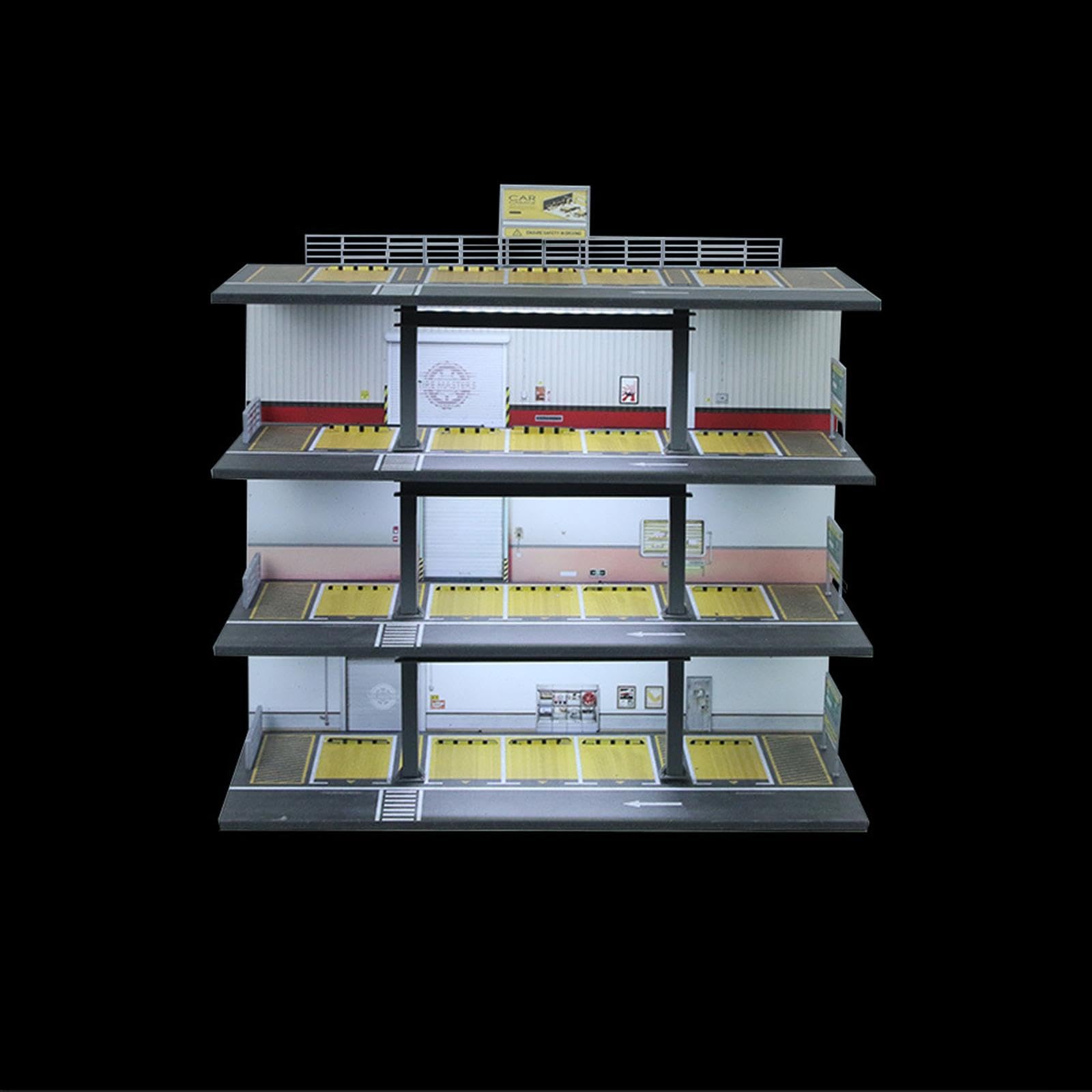 Vitrine für Modellautos Im Maßstab 1:64, Parkhaus Diorama, Aufbewahrungsbox für Spielzeugautos, Style A