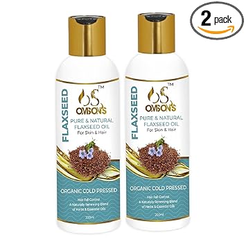 OMSONS FLAXSEED OIL FOR SKIN & HAIR FALL CONTROL,BOOSTS HAIR GROWTH,SKIN SMOOTHNESS AND HYDRATION (IN COMBO PACK) (200ML) + (200ML)