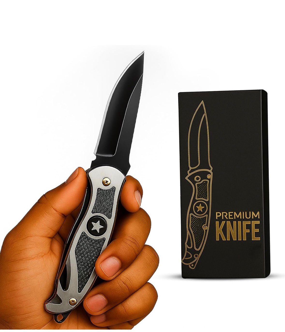RD Enterprises Professional Star Knife for Fruit and Vegetable Cutter, Black Handle, Portable for Champing, Office, Stainless Steel Blade-image-29