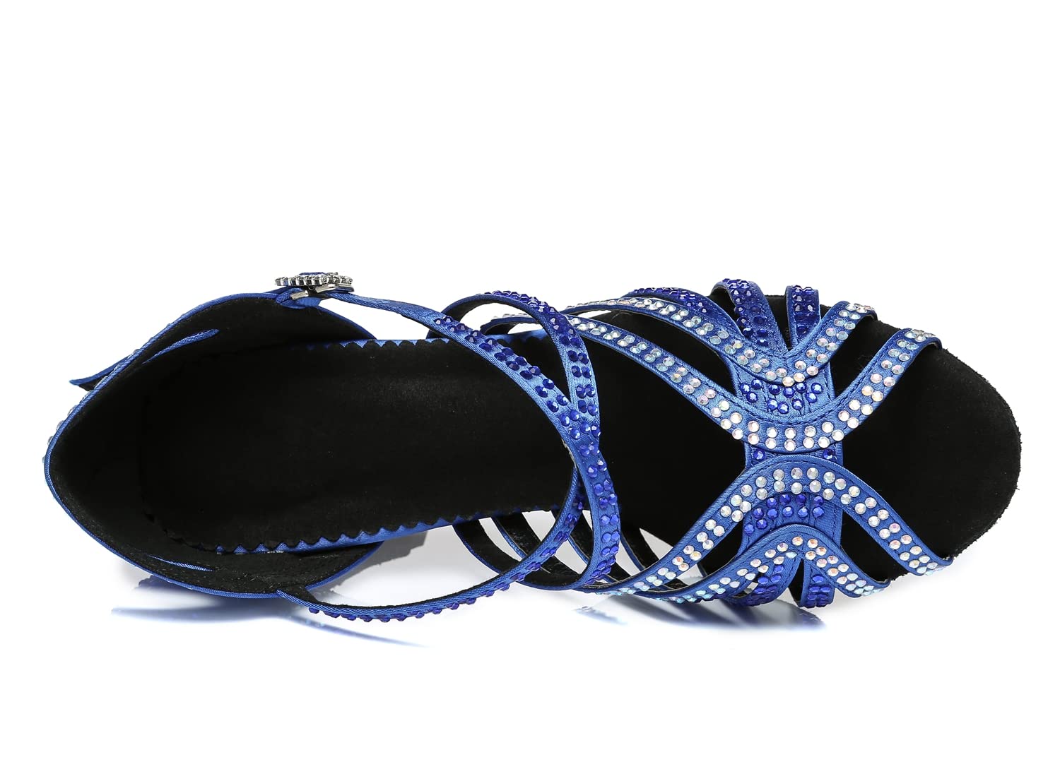 Donna Scarpe da ballo con tacco svasato Raso Strass Moderno Latino Scarpe da ballo