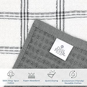 DAN RIVER Kitchen Wash Cloths for Dishes - Pack of 8, 12x12 Inches - Super Soft, Highly Absorbent, Quick Dry, Smell Free Rags- Kitchen Towels and Dishcloths Sets for Cleaning - Grey DAN RIVER Kitchen Wash Cloths for Dishes Pack of 8 12×12 Inches Super Soft Highly Absorbent Quick Dry Smell Free Rags Kitchen Towels and Dishcloths Sets for Cleaning Grey
