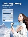 Handheld Portable Fan, Mini Personal Hand Fan with LED Display, 5 Speed Adjustable Foldable Small Desk Fan, 3600mAh USB Rechargeable Powerful Cooling Turbo Fan for Travel/Outdoor/Home/Office (k) gallery image