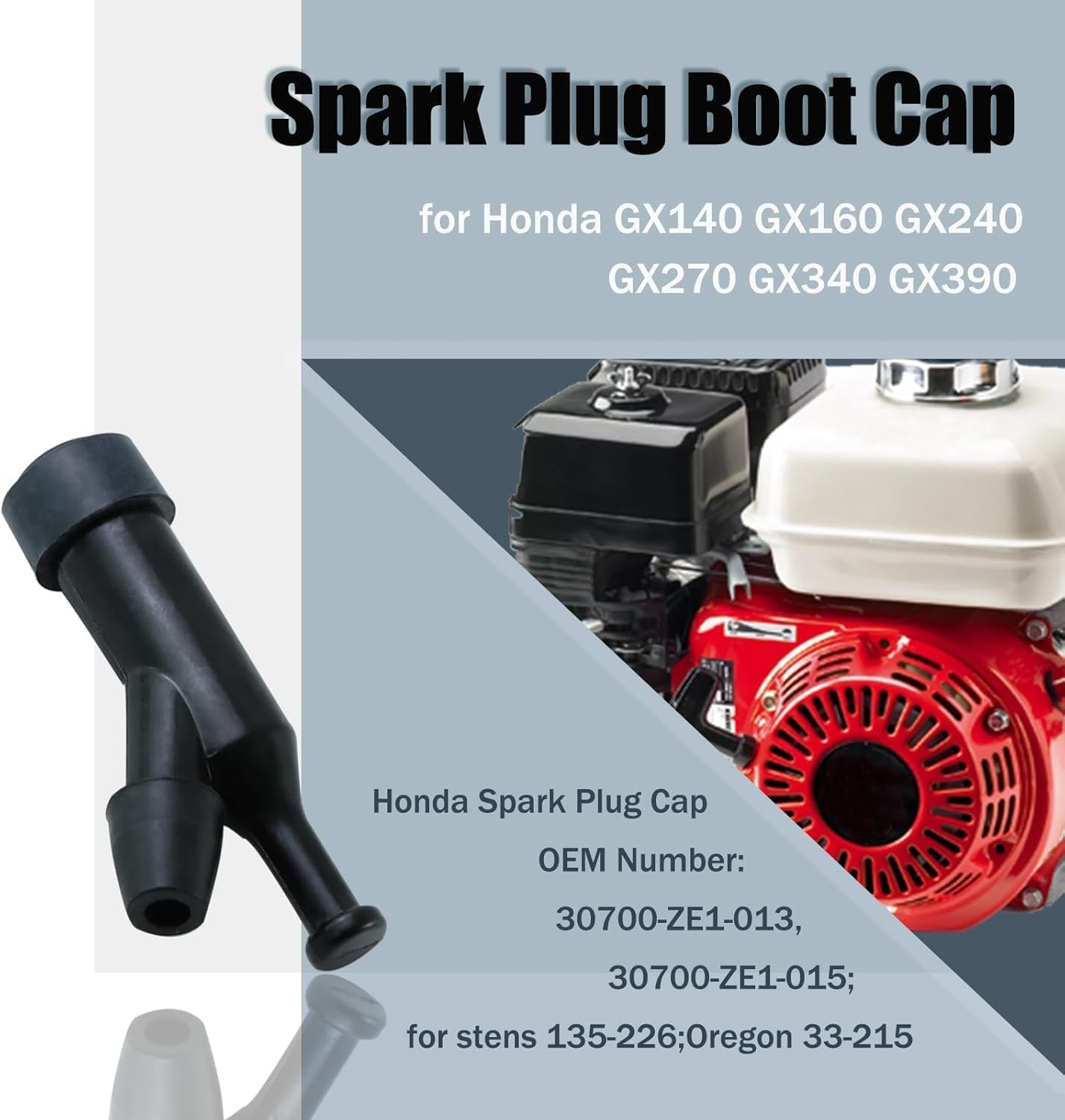 abliubale 12pcs Spark Plug Boot Cap Compatible with Honda and Clones GX160 GX390 GX240 GX270 GX340 GX390 Engines fit for Champion Predator 196cc 212cc 30700-ZE1-013