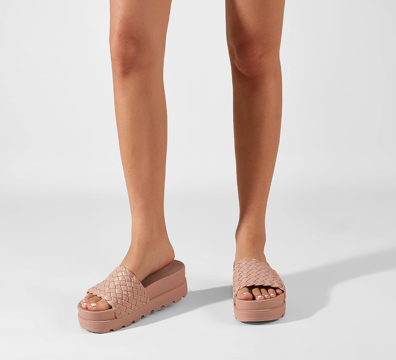 LUCKY STEP Women's Platform Sandals Braided Strap Flatform Slide Open Toe Casual Summer Beach Outdoor Wedge Woven Belt Slipper - Image 8