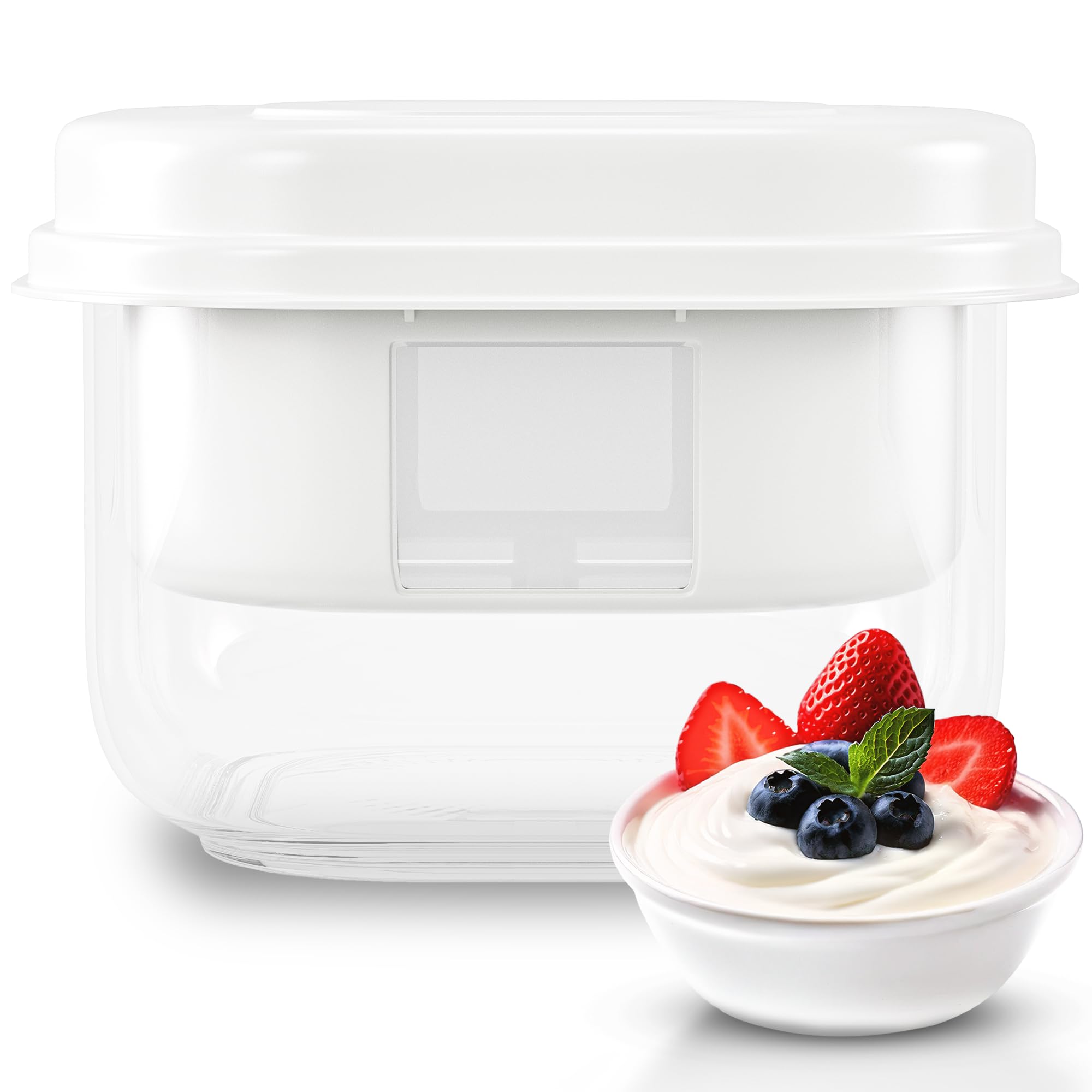 Ultimate Yogurt Strainer - Make Delicious, High Protein, Greek Yogurt - 70% Less Sugar & Lactose - Fine Mesh Nylon Greek Yogurt Maker - 100% BPA-Free & Dishwasher Safe with Large 2.3 Quart Capacity