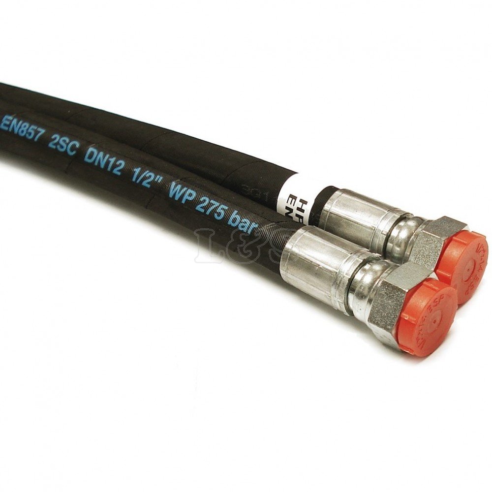 Hydraulic Twin Hose Assembly 1/2" BSP x 6 Metres - fits JCB Beaverpack