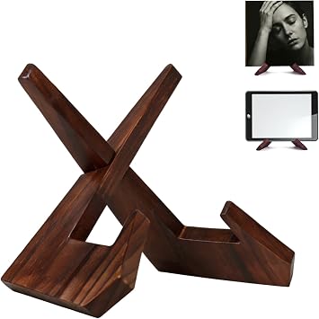 Vinyl Record Stand, Now Spinning Vinyl Holder for 12 Inch Albums, X-Frame | Tool-Free, Sturdy Wood Display for Records, Cookbooks, iPads & Decor. Gift for Music Lovers, Desk Setup & Art Lovers