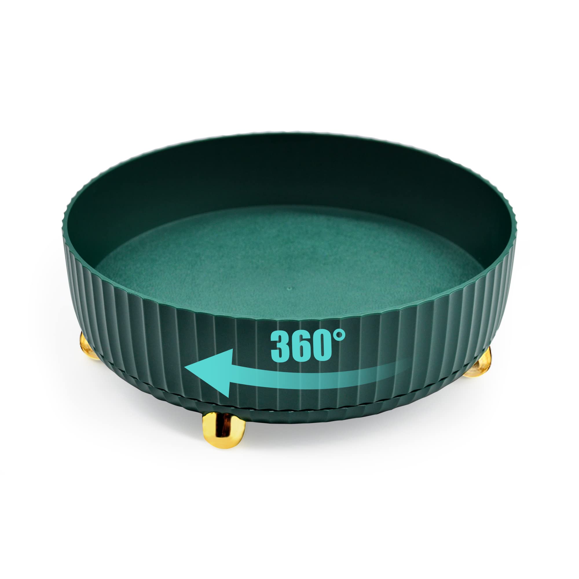 LYLIDIARotating Storage Rack Kitchen Lazy Susan Turntable Storage 22cm Rotating Spice Rack Green Shelf Cupboard Organiser Revolving Condiment Seasoning Makeup Holder Organizer