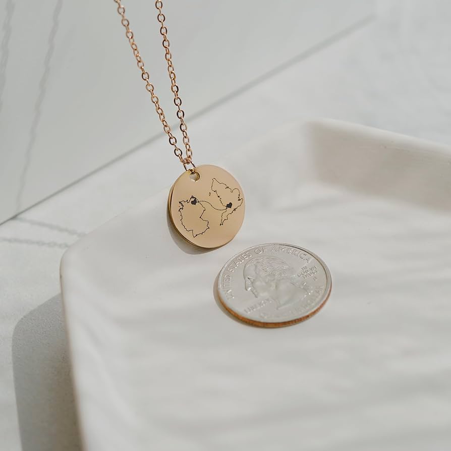 Amazon.com: Personalized Country Necklace, Long Distance