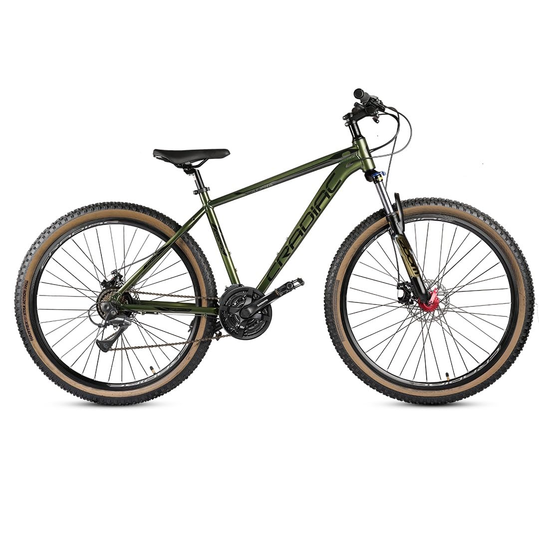 CRADIAC Alpha PRO GEN 2-21 Speed 6061 Alloy Cycle 29 T 21 Speed Gear Bicycle For Men With Front Zoom Lockout Suspension & Dual Disc Brake Mountain Bike | 15+ Years, Unisex, 18 Inch, Militorygreen