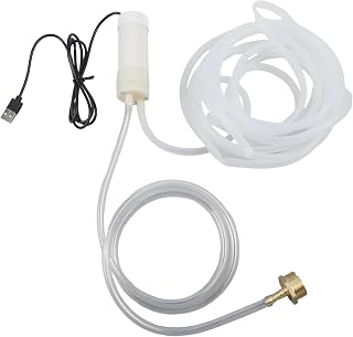 5V USB for mini Water Pump, 4L/min Self-Priming DC Pump with Auto Shut-Off, Low Noise for Aquarium Hydroponics Fountain, Includes 6mm Tubing ()(5Meter)