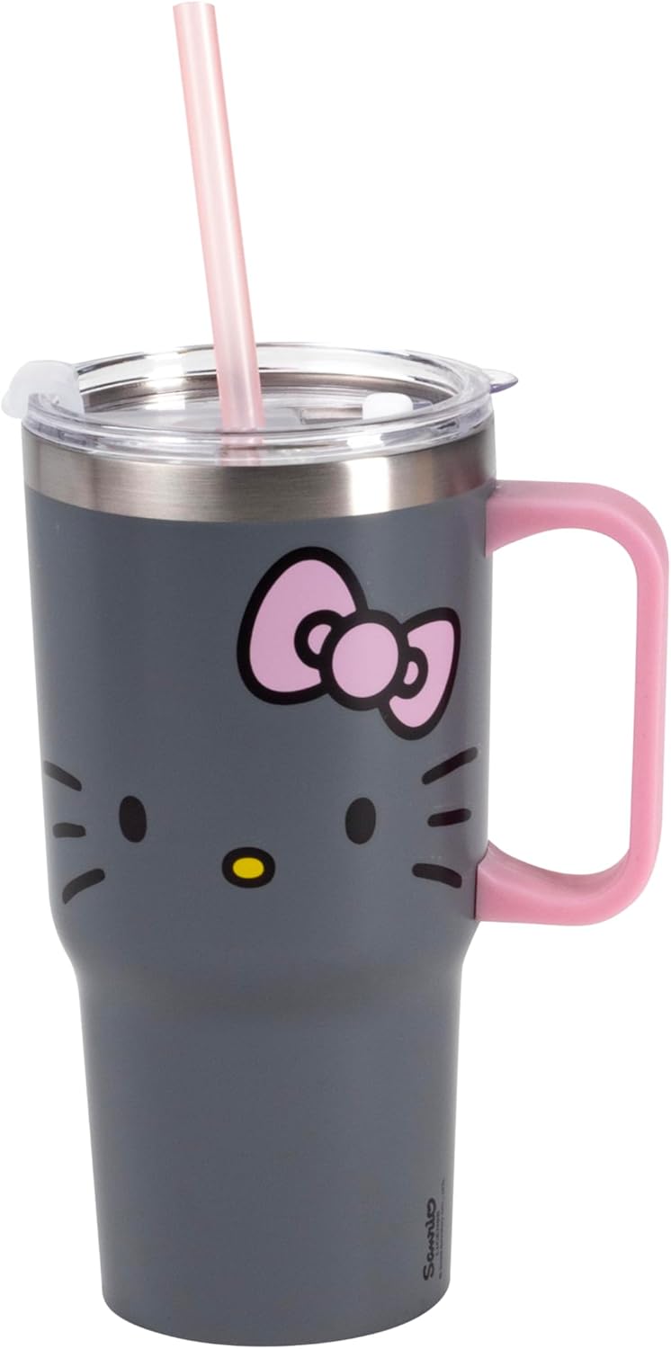 Hello Kitty pohár fedéllel és szívószállal