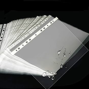 80 Pcs A4 Punched Pockets Sheets 45 Micron Strong For Folders Plastic