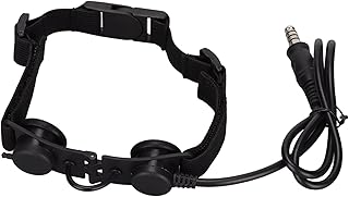 Leapiture Throat Microphone, Adjustable Noise Reduction Throat Mic Earpiece Detachable 7.1mm Military Throat Mic Walkie Talkies Earpiece