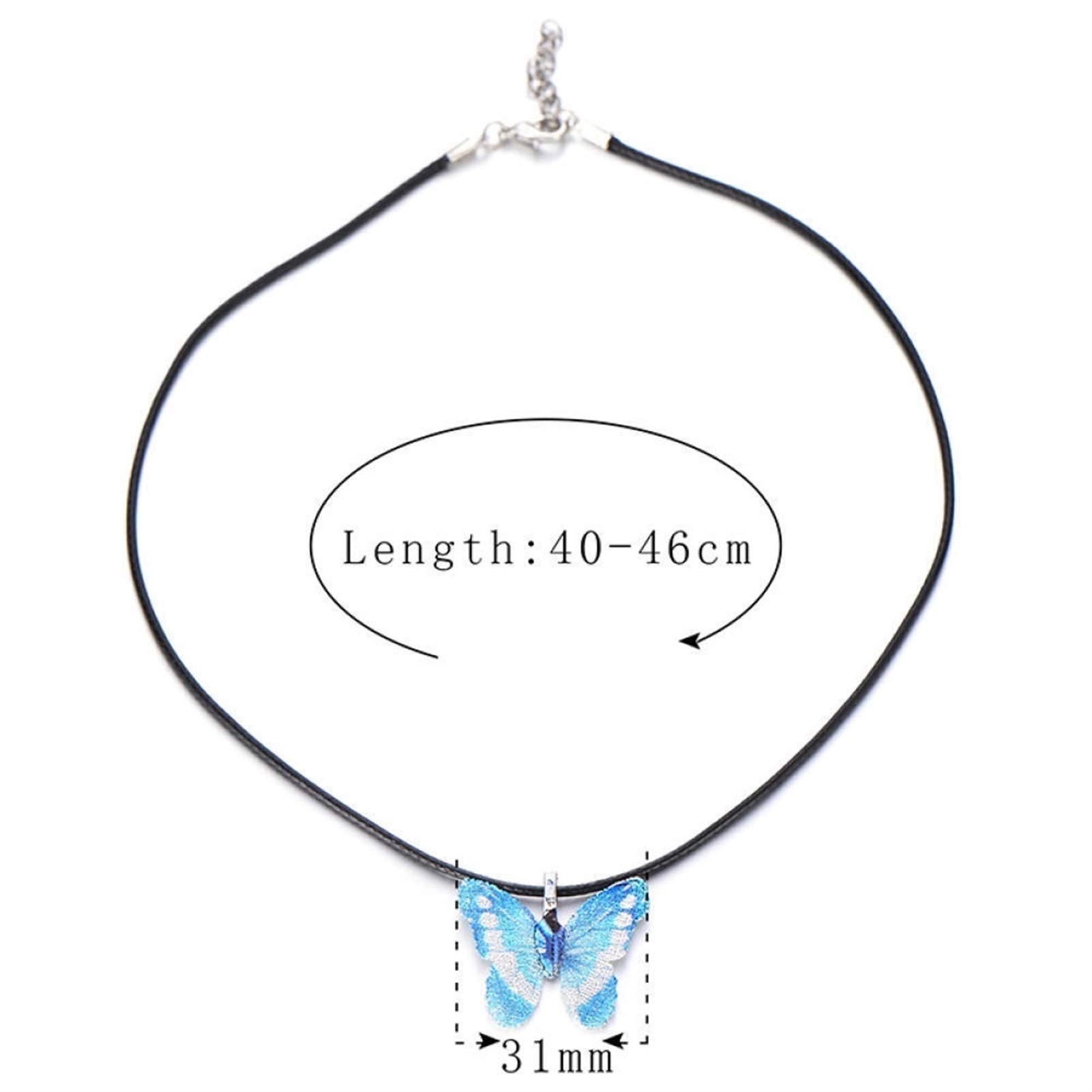 Collana con Ciondolo a Forma di Farfalla con Foglia Naturale Carina, Collana con Catena a Corda da Donna, Collana di Gioielli