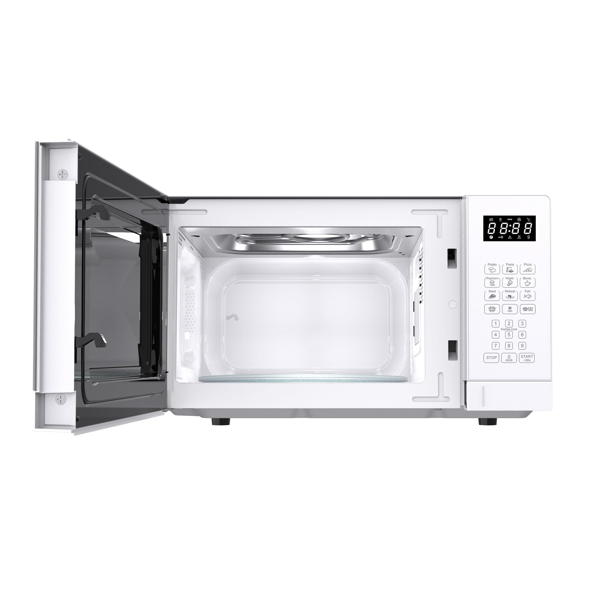 Daewoo MD-FA202GW-EU Micro-ondes avec gril, capacité de 20 litres, 700 W, 8 programmes, 5 niveaux de puissance, panneau numérique, blanc
