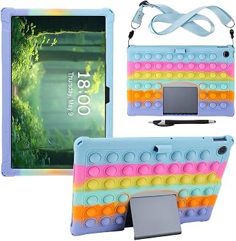 For Lenovo Tab Plus Tablet Case TB351FU 11.5 Inch, with Shoulder Strap, Pen Holder, Pen Holder, Lenovo Tab Plus 11.5 Case CoverZADX0061JP,Shockproof Full Protective CoverColorful Light
