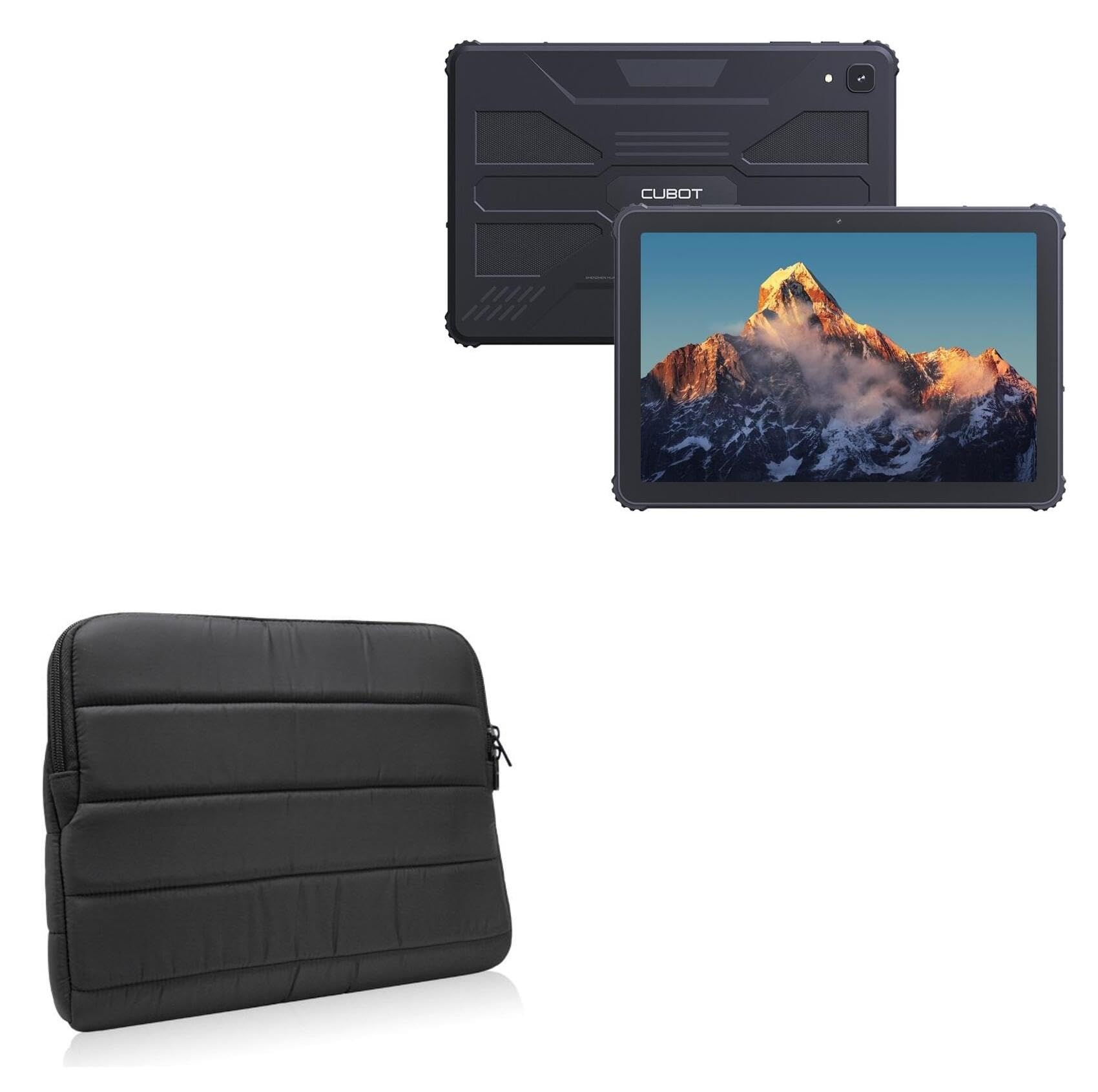 BoxWave Case Compatible with Cubot Tab Kingkong - Polar Jacket, Puffy Padded Material Zip Up Sleeve Pouch - Jet Black