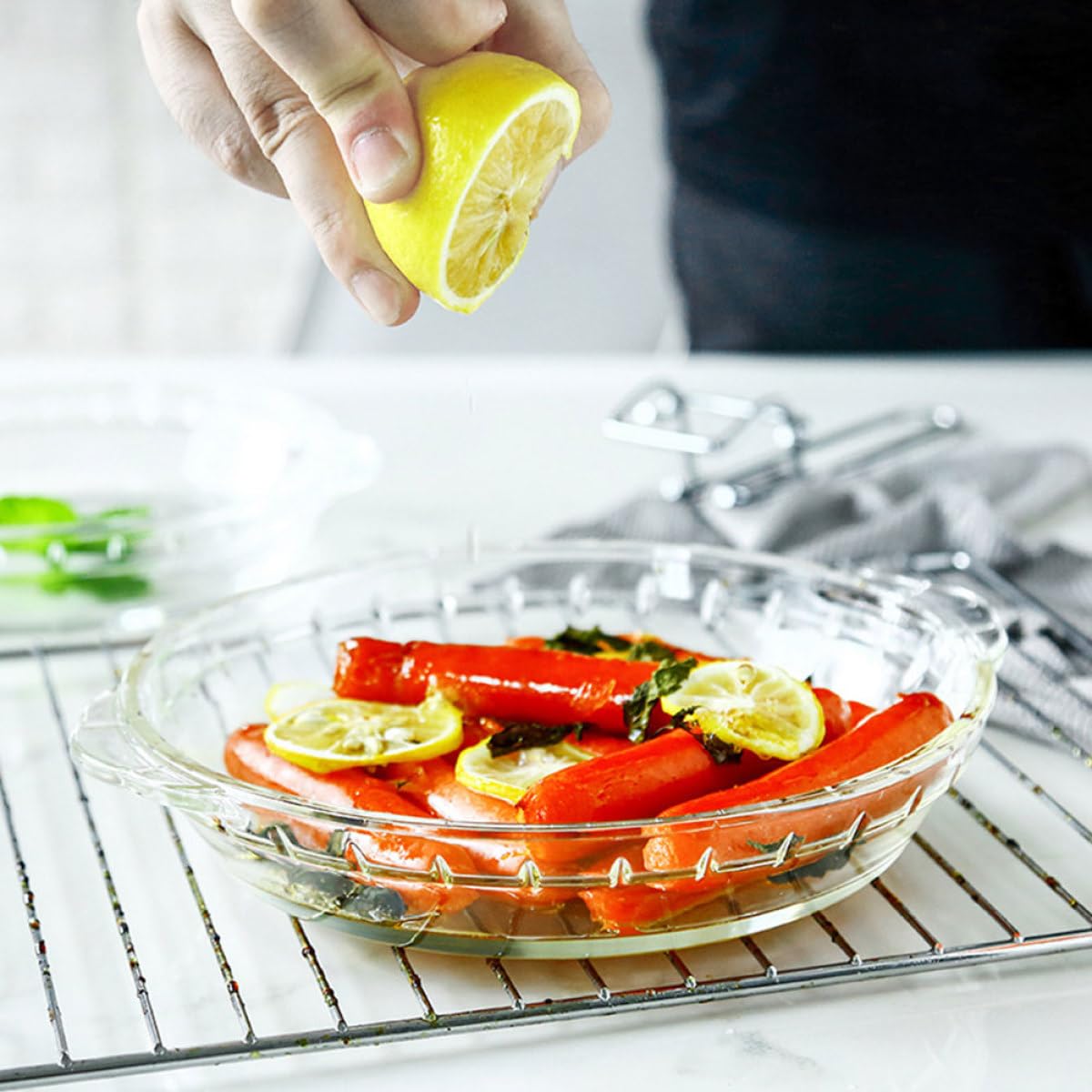 Toyvian 2 Stück Glasbackblech aus Gehärtetem Glas mit Mikrowellen und Kühlschranktauglichkeit für Gebackene Reisgerichte und Aufläufe Hitzebeständig und Bruchfest