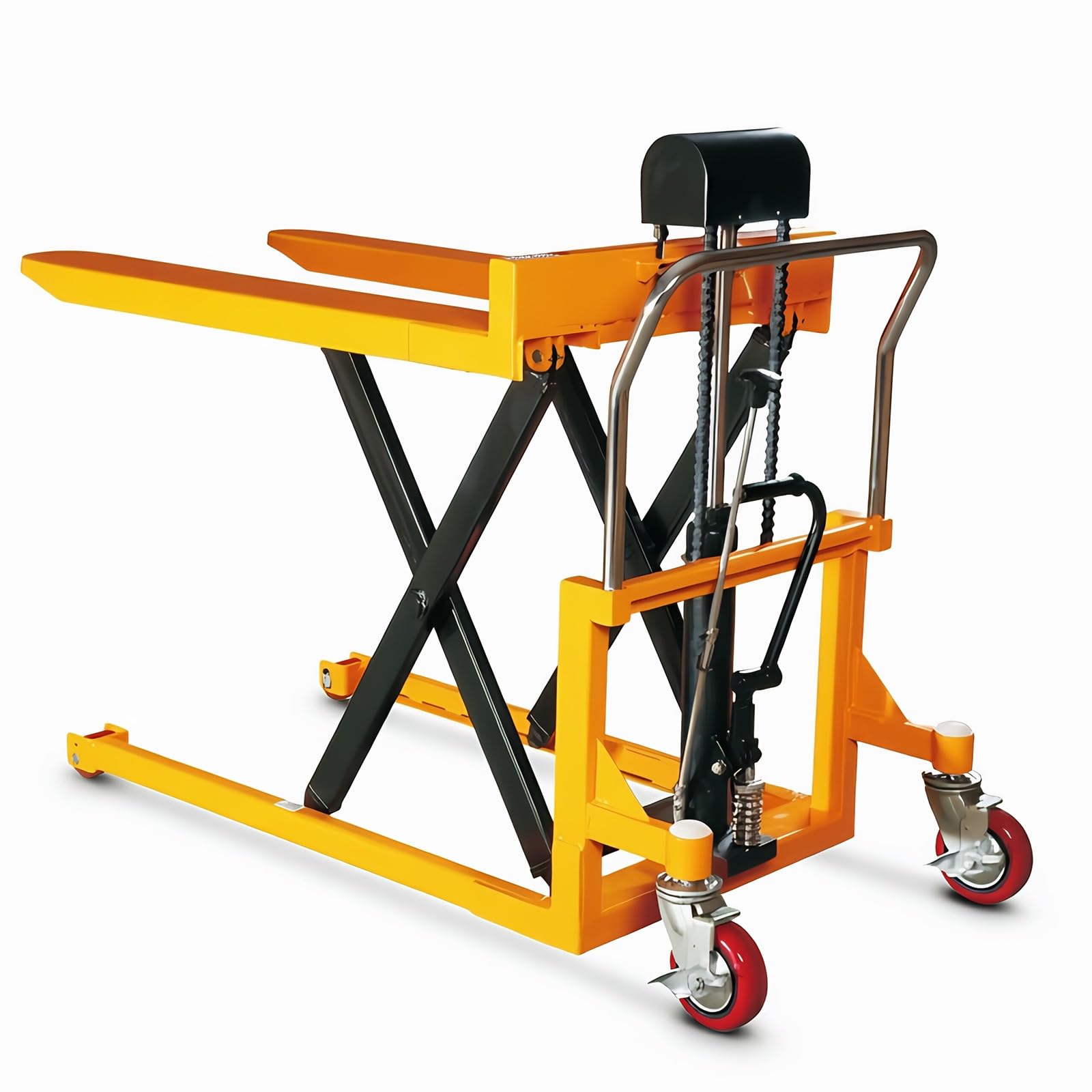 Cenz-888 pallet truck Manual Scissor Hydraulic Pallet Truck 1000kg Capacity 89cm Lift for Loading(Large)