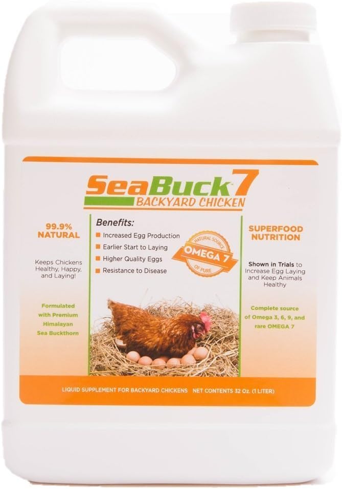 SeaBuck 7 Backyard Chicken & Bird Omega Egg Enhancement Supplement, 32 oz