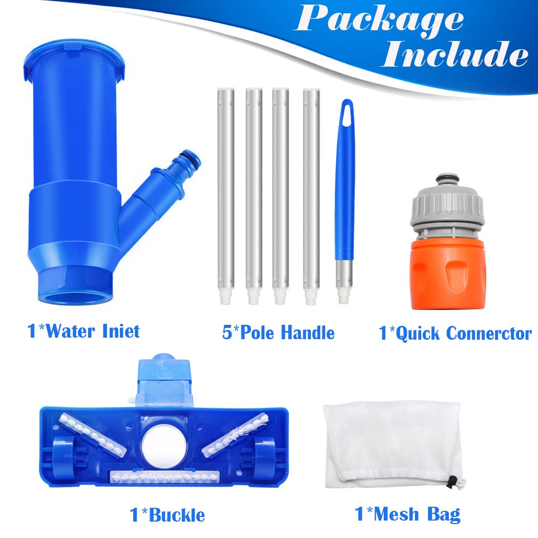 Idota Poolreinigung Bodensauger, Poolsauger Staubsauger, Poolsauger Vakuumsauger Staubsauger Tragbares mit Bürste für Schwimmbad, Brunnen,Teich, Whirlpool, Bad und Spa