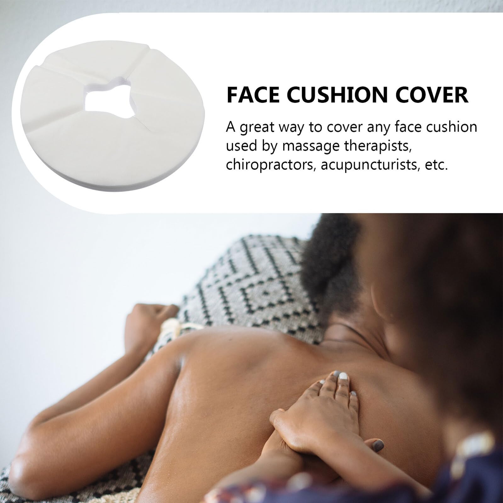 Funda Desechable para Reposacabezas de Masaje 100 Piezas Color Blanco | Tejido No Tejido, Ligero E Higiénico, para Hospital y Clínica, Uso Profesional Acupuntores y Quiroprácticos
