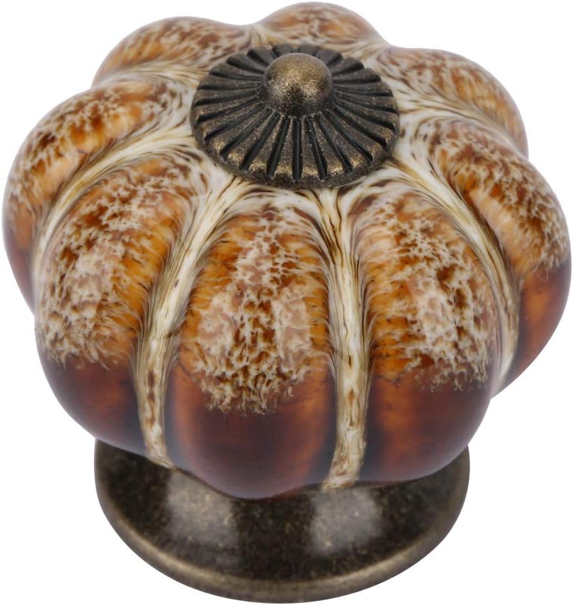 Knobs European Vintage Pumpkin Ceramic Handle Knobs Leopard Print Bohemian