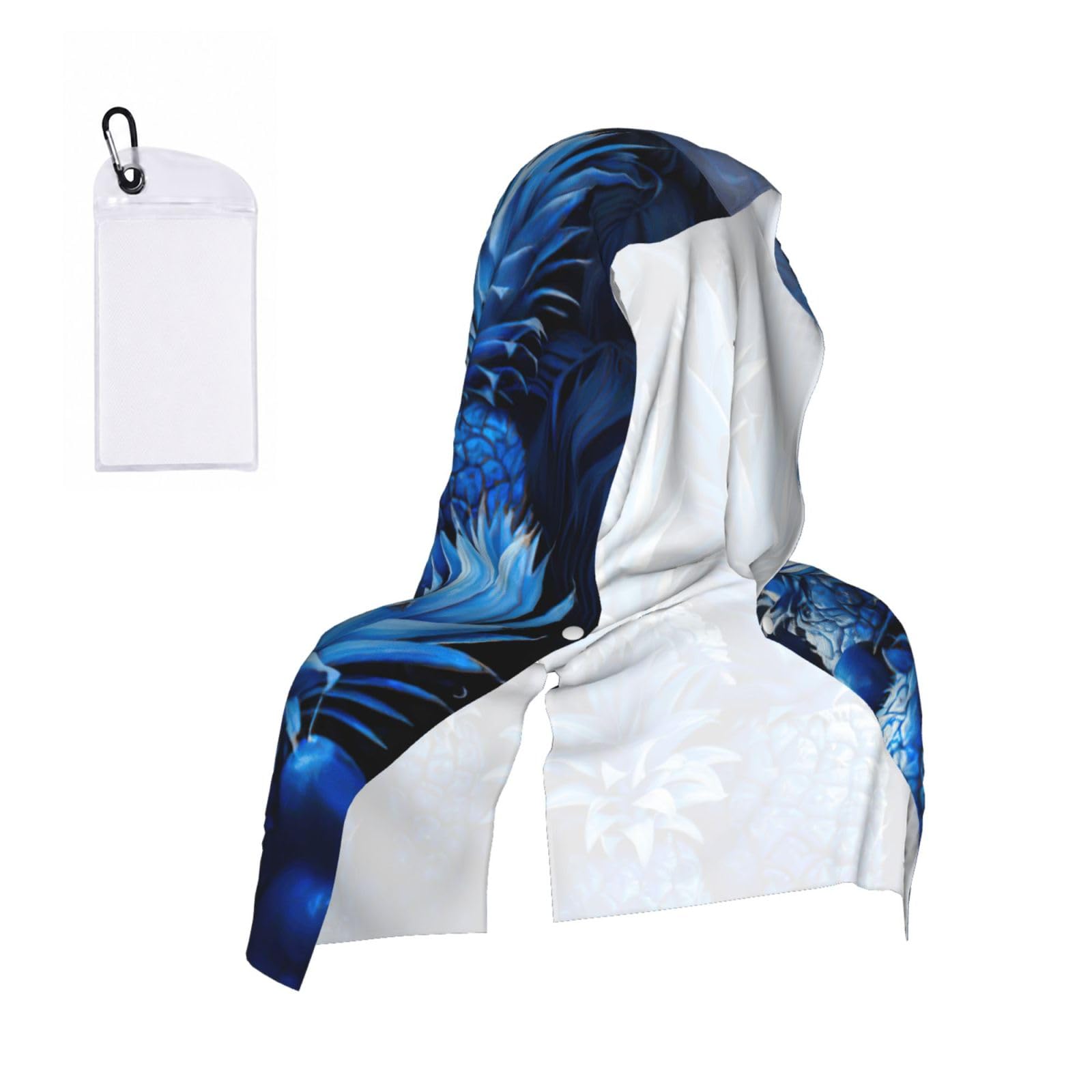ZYJHYY Blue Pineapple Print Unisex Swimming Towel Practical Camping Towel Skin-Friendly Cooling Towel For Workout Training