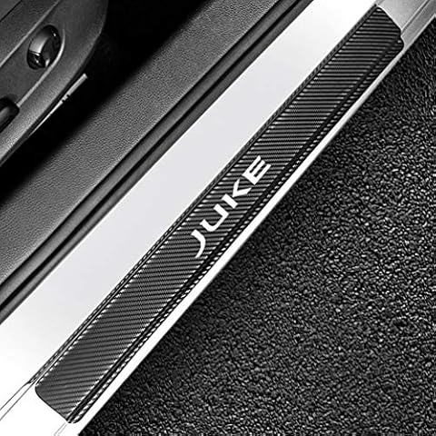 ASDDD 4Pcs Car Outer Protector Kick Plates, for Nissan Juke Door Sill Scuff Guard Threshold Cover Pedal, Carbon Fiber Sticker Trim Non-slip Anti-scratch Accessories Cover