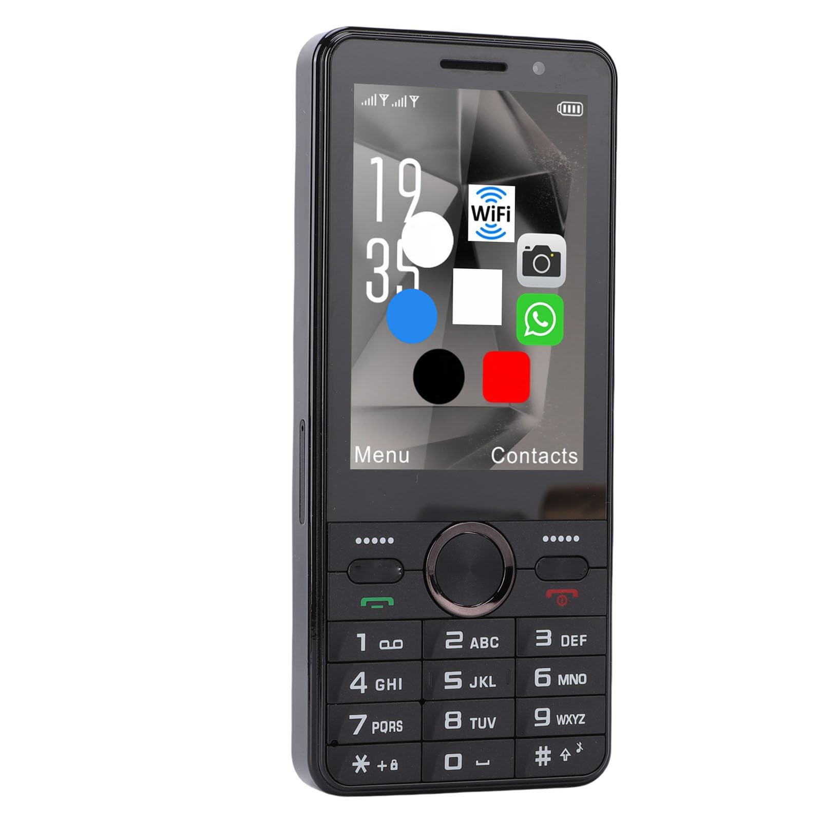 Tonysa Telefono Sbloccato 4G 2G 3G 4G Telefono Cellulare Doppia Scheda SIM Touch Screen HD da 3,5 Pollici Tasti Grandi WiFi Bluetooth 8.1 con Batteria da 2500 MAh per Anziani Viaggi (BLACK)